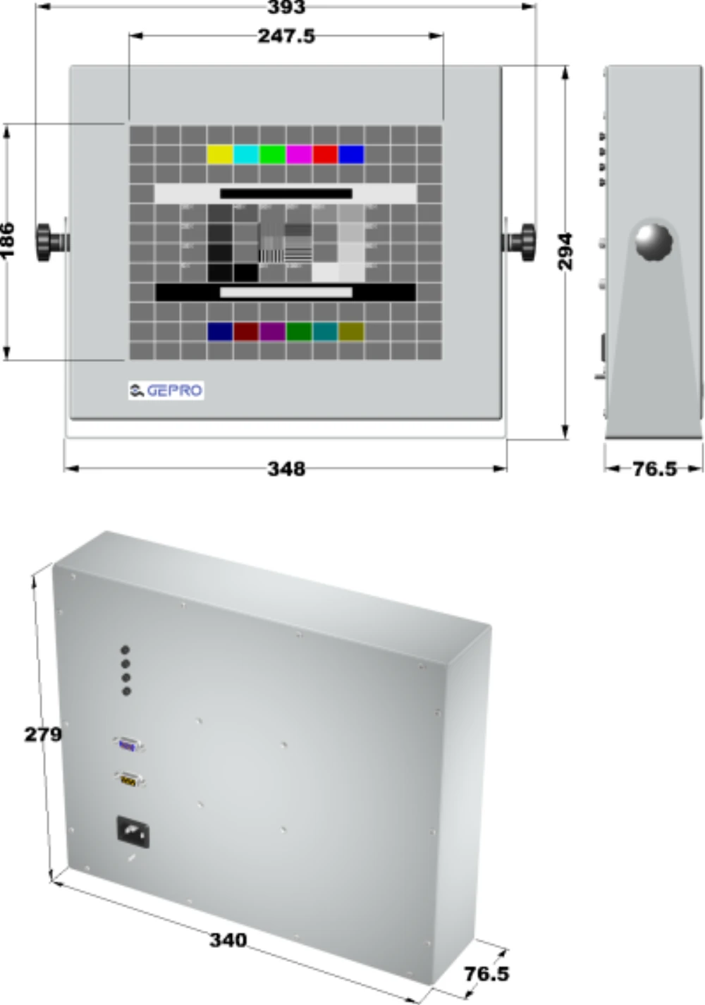 LCD12DO-2B, 12,1″ Industrie-Monitor von GEPRO