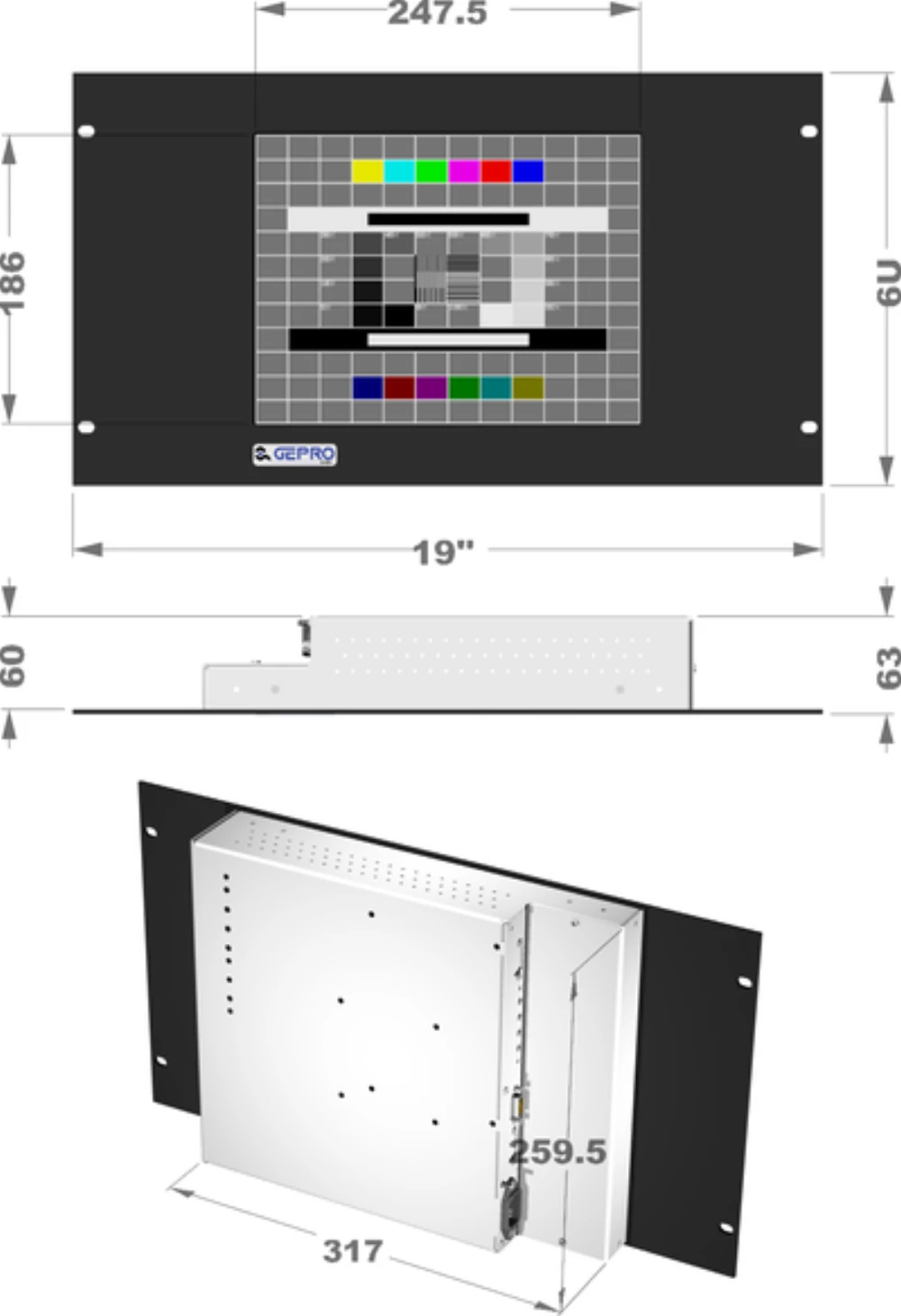 LCD12R6L-3L, 12,1″ Monitor / Panel-PC von GEPRO