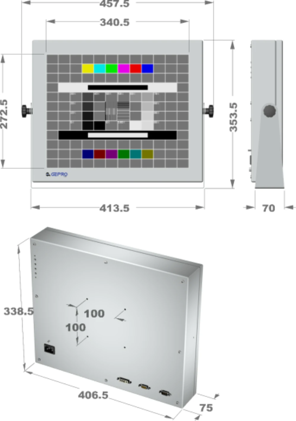 LCD17D-7C, 17″ Industrie-Monitor von GEPRO