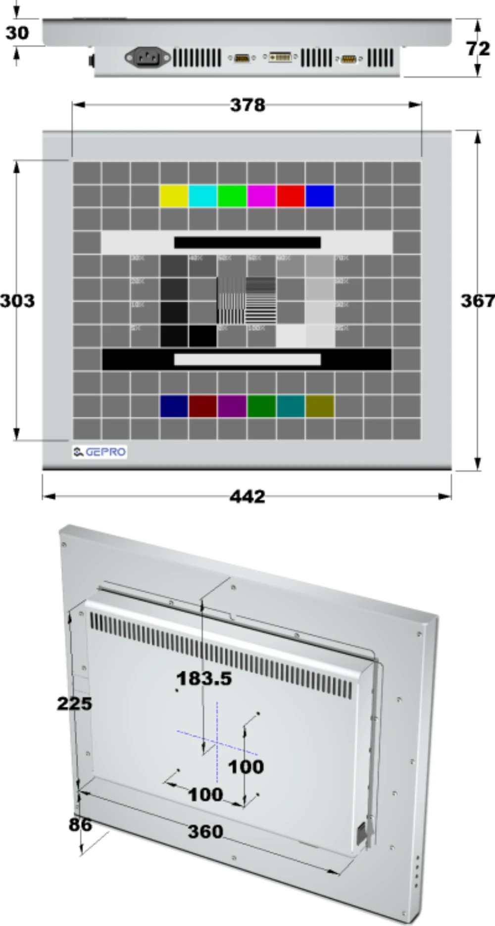 LCD19DI-5C, 19″ Industrie-Monitor von GEPRO