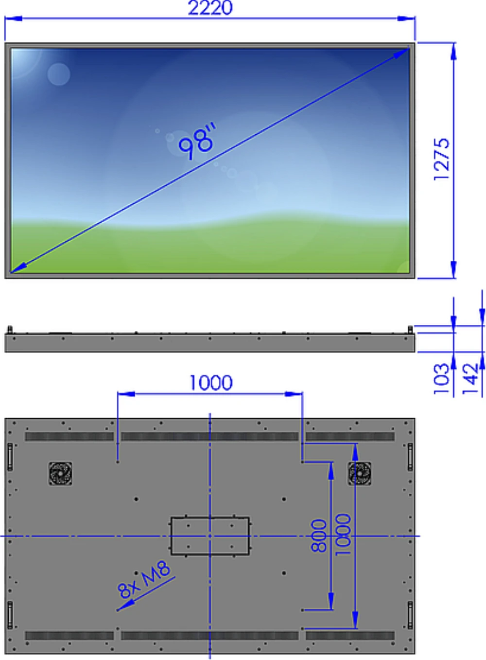 LCD98WS-4A, 98″ Industrie-Monitor von GEPRO